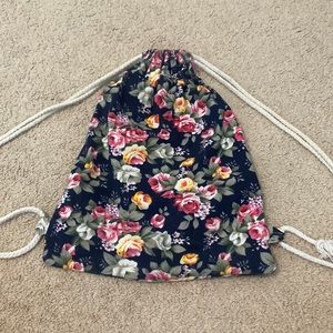 floral drawstring bag